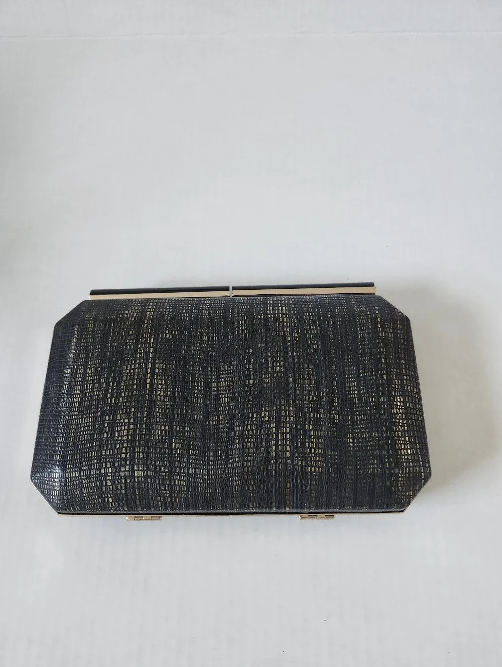 Black and Gold Textured Evening Clutch